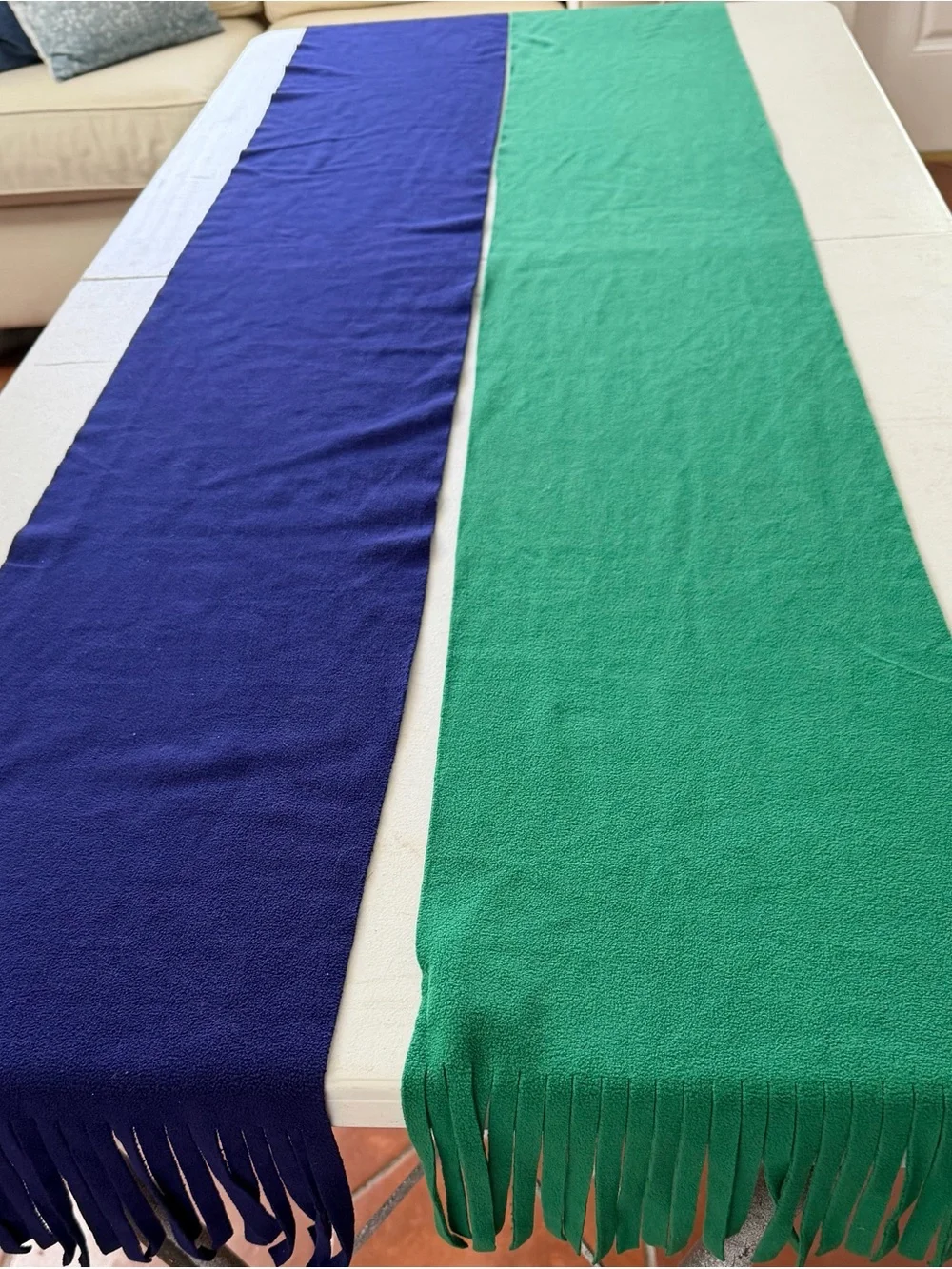 Blue and Green Fringe Women Scarves